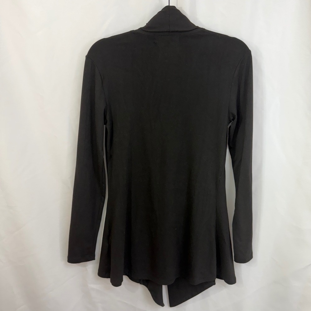 Love Scarlett Black Open Front‎ Pleated Shoulder Cardigan Sweater Women's - Picture 4 of 6